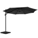 Instahut 3m Black Outdoor Umbrella with 360° Tilt & Water-Fillable Base, UV50+ Polyester Canopy, Steel Frame, Portable