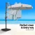Instahut 3m Cantilever Outdoor Umbrella - 360° Tilt, UV50+ Grey Canopy, Aluminium Frame, Beach-to-Backyard Versatility