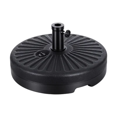 Instahut Outdoor Umbrella Base Weight - Sturdy PE Plastic, Fillable, Fits 30-48mm Poles, 22kg Water-Filled Stability