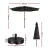 Instahut 2.9m Black Outdoor Market Umbrella with LED String Lights, Water-Resistant Polyester Canopy & Tilt Mechanism