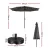 Instahut 2.9m Charcoal Outdoor Market Umbrella with LED String Lights, Tilt Feature, and Durable Steel Frame