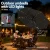 Instahut 2.9m Charcoal Outdoor Market Umbrella with LED String Lights, Tilt Adjustment & Water-Resistant Polyester