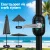 Instahut 2.9m Charcoal Outdoor Market Umbrella with LED String Lights, Tilt Adjustment & Water-Resistant Polyester