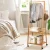 Artiss Bamboo Clothes Rack Airer Coat Stand with Wheels - 2-Tier Shelves, 4 Hooks, 165x59cm, Mould-Resistant Finish