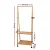 Artiss Bamboo Clothes Rack Airer Coat Stand with Wheels - 2-Tier Shelves, 4 Hooks, 165x59cm, Mould-Resistant Finish