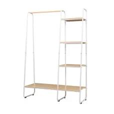 Artiss 150cm Wardrobe Clothes Rack & Airer | Sturdy Powder-Coated Metal, Anti-Slip Design, Eco-Friendly MDF Shelves