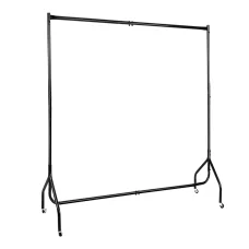 Artiss 6FT Black Metal Clothes Rack Airer Coat Stand with Wheels - Sturdy, Anti-Slip, Rust-Resistant, 60kg Capacity