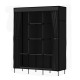 Artiss Large Portable Fabric Wardrobe with Shelves, Metal Frame, 124x42x173cm, Black - DIY Closet Storage Solution Artiss Large Portable Fabric Wardrobe with Shelves, Metal Frame, 124x42x173cm, Black - DIY Closet Storage Solution