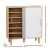 Artiss Shoe Cabinet MDF Rubberwood 90x34x97cm White Grey Pine 30 Pairs Sliding Doors Organiser Stylish Entryway