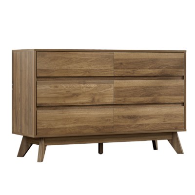 Artiss Chest of Drawers, High-Density Particle Board, 120x40x75cm, Walnut, Contemporary Design, 6 Spacious Drawers Artiss Chest of Drawers, High-Density Particle Board, 120x40x75cm, Walnut, Contemporary Design, 6 Spacious Drawers
