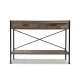 Artiss Console Table 2 Drawers Walnut Marconi 100cm Rustic Hallway Entryway Table, Particle Board, Metal Legs, Shelf
