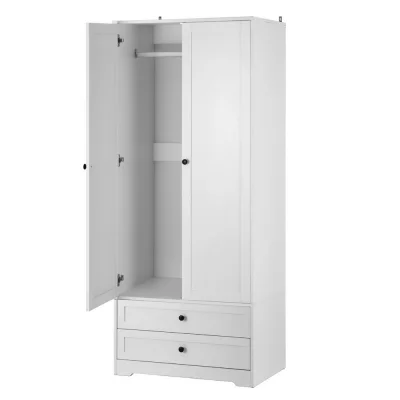 Artiss White Wardrobe Clothes Closet Storage Organiser - 2 Drawers, 2 Magnetic Doors, 76x50x181cm, Easy Assembly