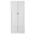 Artiss White Wardrobe Clothes Closet Storage Organiser - 2 Drawers, 2 Magnetic Doors, 76x50x181cm, Easy Assembly