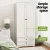 Artiss White Wardrobe Clothes Closet Storage Organiser - 2 Drawers, 2 Magnetic Doors, 76x50x181cm, Easy Assembly