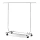 Artiss Chrome Adjustable Clothes Rack Airer Coat Stand with 360° Casters, Anti-Slip Stoppers, 80kg Capacity