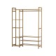 Artiss Clothes Rack Wardrobe, Bamboo, Walnut, 110x30x150cm, Adjustable Shelves & Hanging Rail, Portable & Durable