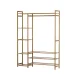 Artiss Clothes Rack Wardrobe, Bamboo, Walnut, 110x30x150cm, Adjustable Shelves & Hanging Rail, Portable & Durable