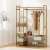 Artiss Clothes Rack Wardrobe, Bamboo, Walnut, 110x30x150cm, Adjustable Shelves & Hanging Rail, Portable & Durable