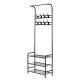 Artiss 179cm Metal Clothes Rack & Coat Stand - Stylish Black Hanger with 3-Tier Shelving & 8 Hooks for Versatile Storage