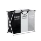 Artiss Large Foldable Laundry Basket Hamper - 3 Section Sorter, Aluminium Frame, 64.5x37x58cm, Easy Carry Handle