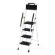 Giantz 4 Step Ladder - Steel, Foldable, Multi-Purpose, 150kg Capacity, Non-Slip Feet, Tool Bag, Safety Handrails