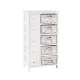 Artiss 5-Drawer Storage Cabinet, Paulownia Wood, 47x30x82cm, White, Rustic Chic Design, No Assembly Needed