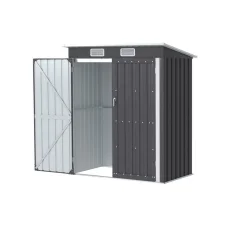 Giantz Garden Shed 1.62x1m Outdoor Storage Workshop, Galvanised Steel, Double Door, Lockable, Grey, Weatherproof