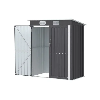 Giantz Garden Shed 1.62x1m Outdoor Storage Workshop, Galvanised Steel, Double Door, Lockable, Grey, Weatherproof