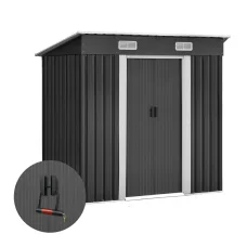 Giantz 1.94x1.21M Metal Garden Shed - Galvanised Steel, Sliding Doors, Ventilated, Weatherproof Outdoor Storage