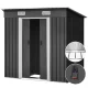 Giantz 1.94x1.21M Metal Garden Shed - Durable Galvanised Steel, Sliding Doors, Ventilation, Easy Assembly, Grey