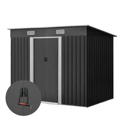 Giantz 2.38x1.31M Metal Garden Shed - Galvanised Steel, Sliding Doors, Weatherproof, Outdoor Storage & Tool Shelter