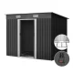 Giantz 2.38x1.31M Metal Garden Shed w/ Sliding Doors, Galvanised Steel, Weatherproof, Lockable, Easy Assembly, Grey