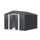Giantz 3x3M Garden Shed Outdoor Storage Workshop, Galvanised Steel, Double Sliding Doors, Lock, Air Vents, Grey