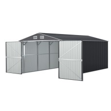 Giantz Garden Shed Outdoor Storage 3x5.38M Galvanised Steel Tool Workshop House with Lockable Door, Vents, Grey Giantz Garden Shed Outdoor Storage 3x5.38M Galvanised Steel Tool Workshop House with Lockable Door, Vents, Grey