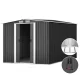 Giantz 2.58x3.14M Metal Garden Shed w/ Sliding Doors & Ventilation, Galvanised Steel, Weatherproof Outdoor Storage