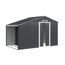 Giantz Garden Shed 3.22x1.96M Outdoor Storage, Galvanised Steel, Double Sliding Doors, Lock, Vents, Grey