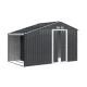 Giantz Garden Shed 3.22x1.96M Outdoor Storage, Galvanised Steel, Double Sliding Doors, Lock, Vents, Grey