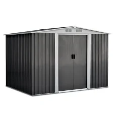 Giantz 2.58x2.07M Metal Garden Shed - Galvanised Steel, Sliding Doors, Weatherproof, Ventilated Outdoor Storage