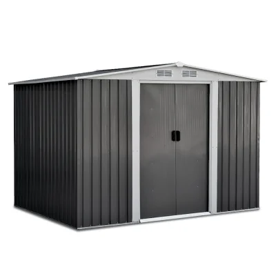 Giantz 2.58x2.07M Metal Garden Shed - Galvanised Steel, Sliding Doors, Weatherproof, Ventilated Outdoor Storage