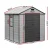 Giantz Garden Shed 2.15x2.14M Outdoor Storage, Steel Reinforced Polypropylene, Lockable, Vents, Grey/Black