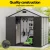 Giantz Garden Shed 2.15x2.14M Outdoor Storage, Steel Reinforced Polypropylene, Lockable, Vents, Grey/Black