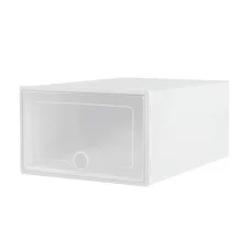 Artiss Abel Shoe Box Rack Set of 12 Stackable Shoe Storage Boxes, White, PP Plastic, Foldable, 33x23x14cm, Ventilated