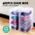 Artiss 40X Clear Shoe Box Storage - Foldable, Stackable, Transparent PP Plastic with Ventilation & Handle, 28x18x10cm