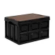 Gardeon Collapsible 50L Outdoor Storage Box with Plywood Lid - Portable, Durable, Space-Saving, Multipurpose Organiser