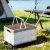 Gardeon 54L Collapsible Outdoor Storage Box with Wheels, Plywood Lid, Beige - Portable Folding Camping Organiser
