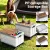 Gardeon 54L Collapsible Outdoor Storage Box with Wheels, Plywood Lid, Beige - Portable Folding Camping Organiser