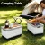 Gardeon 54L Collapsible Outdoor Storage Box with Wheels, Plywood Lid, Beige - Portable Folding Camping Organiser