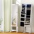 Artiss Jewellery Cabinet Mirror - MDF, 43x36x148cm, White/Black, LED, Lockable, Full-Length, Easy Assembly