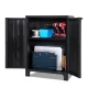 Gardeon 92cm Lockable Outdoor Storage Cabinet, Weather-Resistant Plastic, Adjustable Shelves, Black, for Garden & Garage
