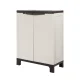 Gardeon Outdoor Rattan Storage Cabinet 92cm Beige - Lockable, Weather-Resistant, Adjustable Shelf, Premium Plastic